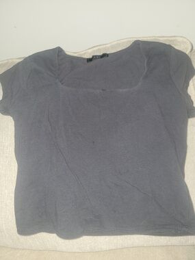 Vibe Charcoal Scoop-Neck Crop Top